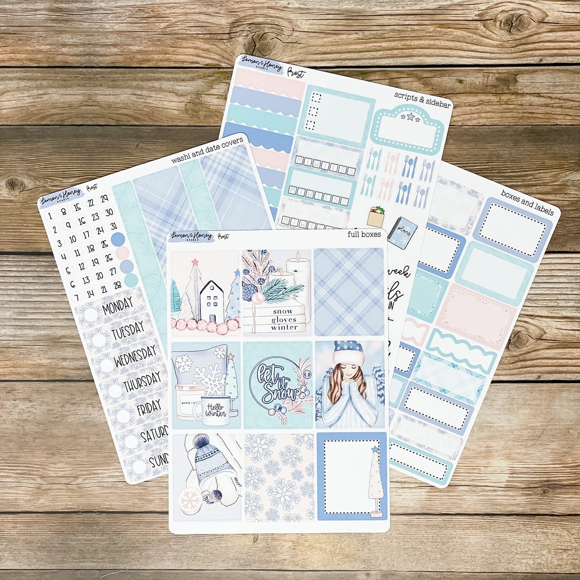 Frost Vertical Weekly Planner Sticker Kit - Etsy