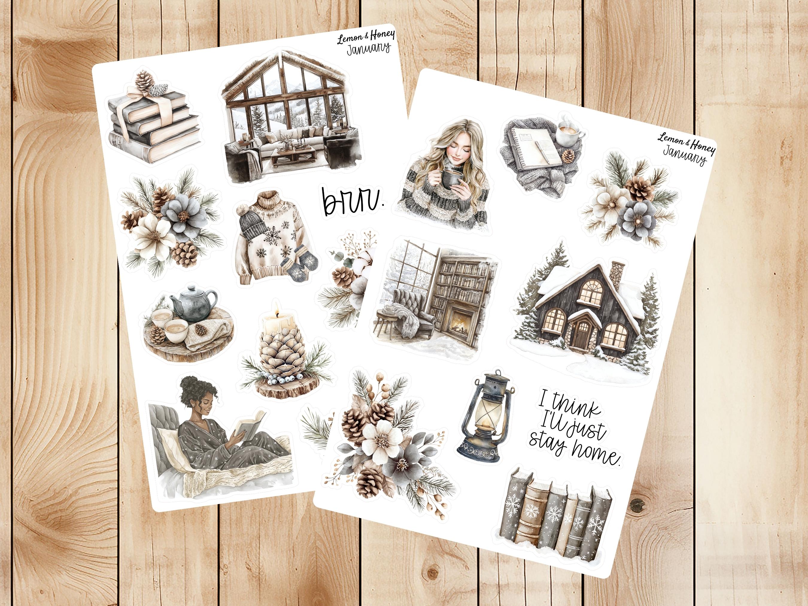January Kit Sticker 7x9 January Monthly Sticker Kit - Etsy