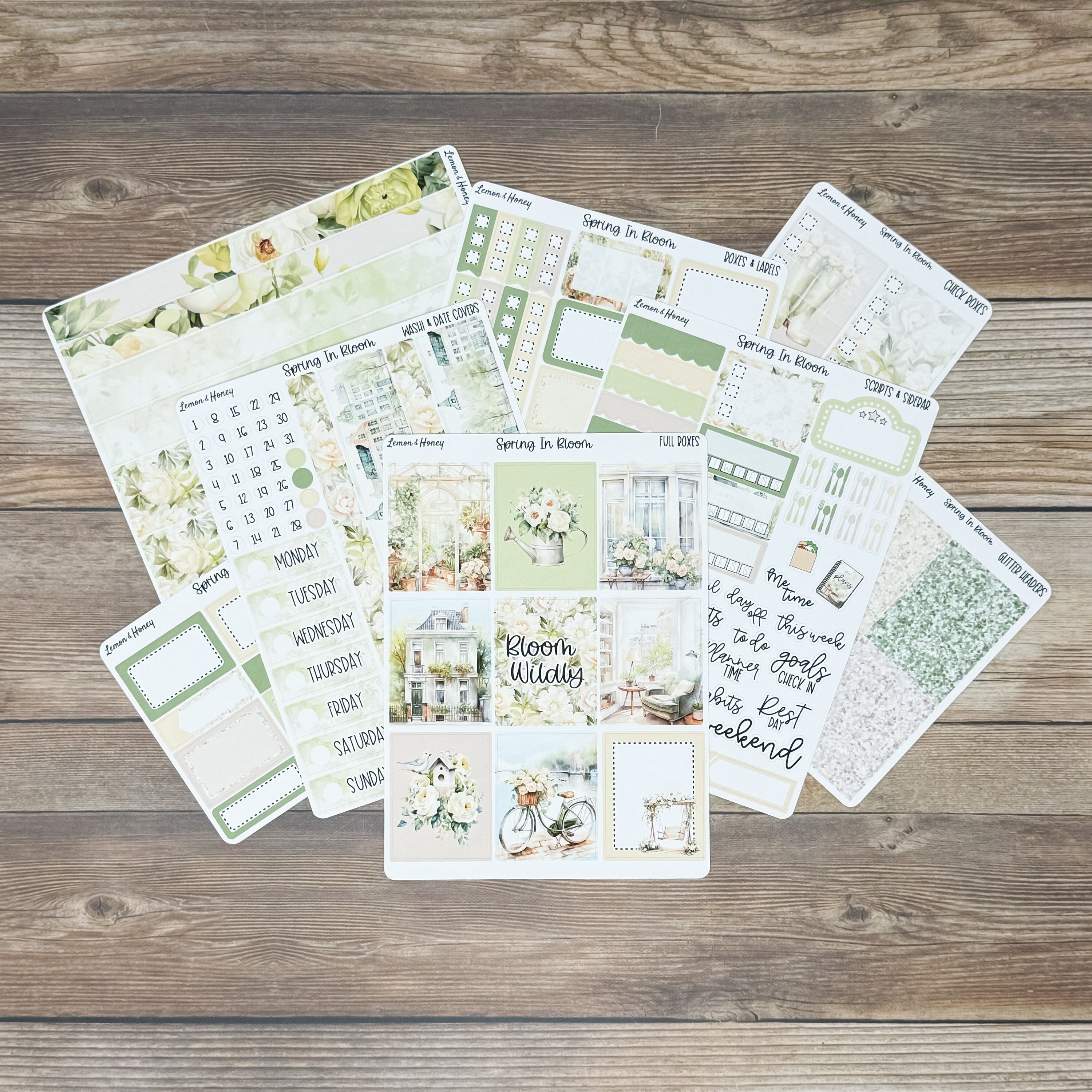 Spring in Bloom Vertical Weekly Planner Sticker Kit - Etsy