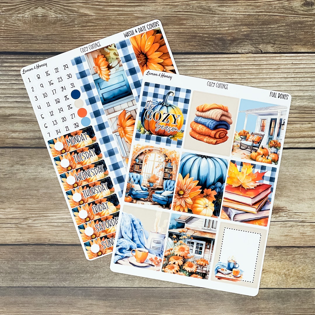 Cozy Cottage Vertical Weekly Planner Sticker Kit - Etsy