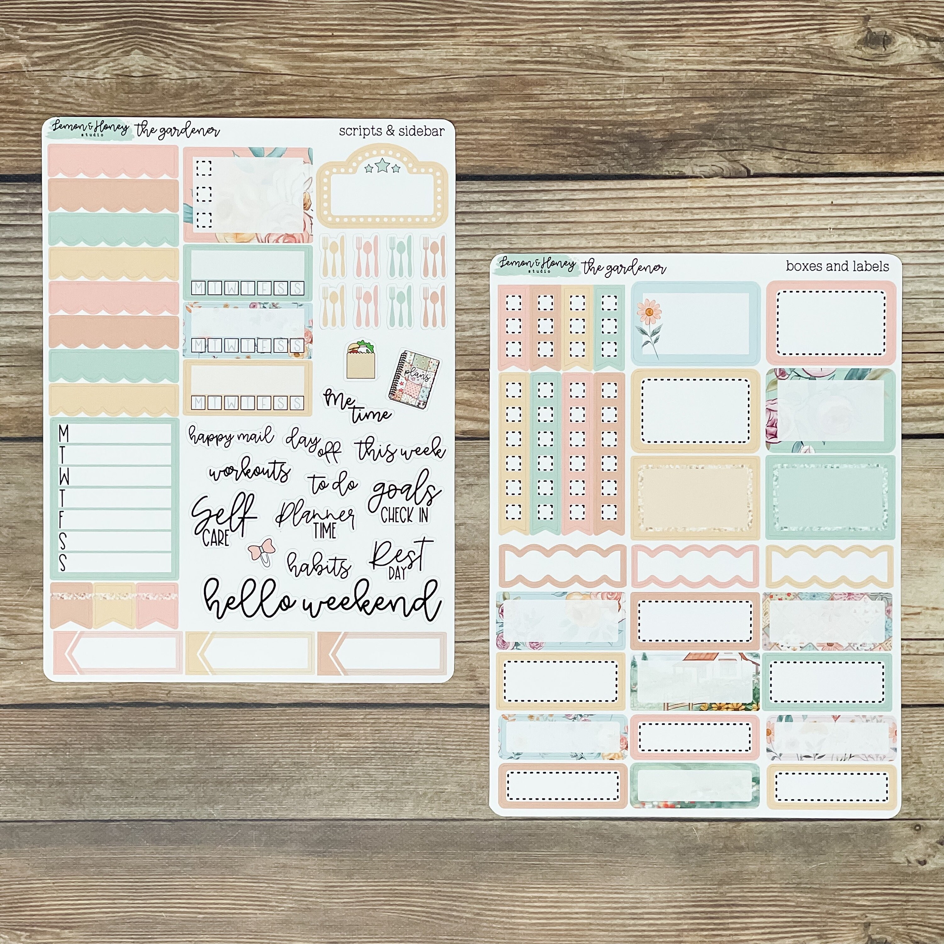 The Gardener Vertical Weekly Planner Sticker Kit - Etsy