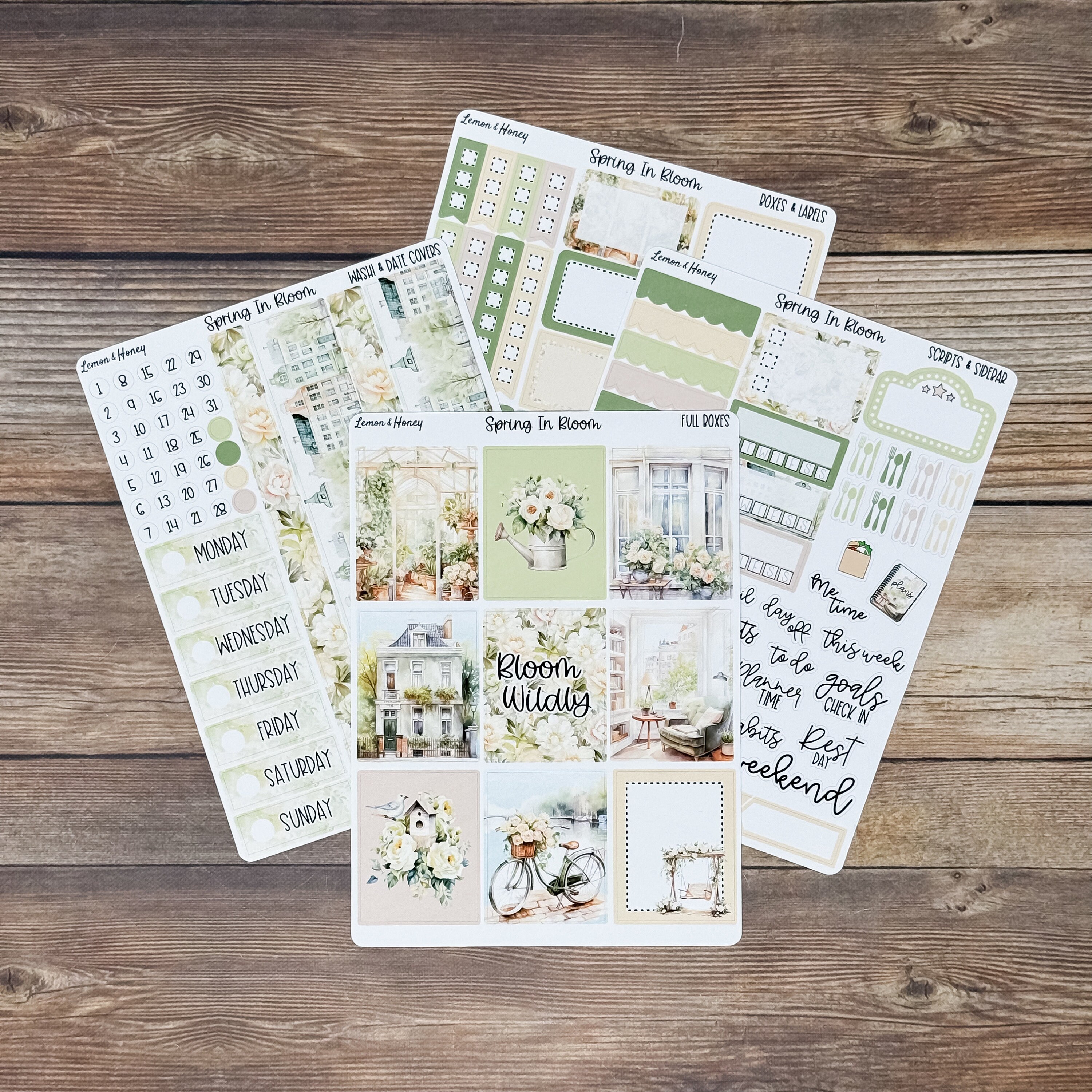 Spring in Bloom Vertical Weekly Planner Sticker Kit - Etsy