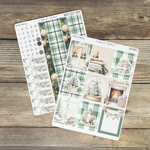 Een verticale kerststickerset voor wekelijkse planners
