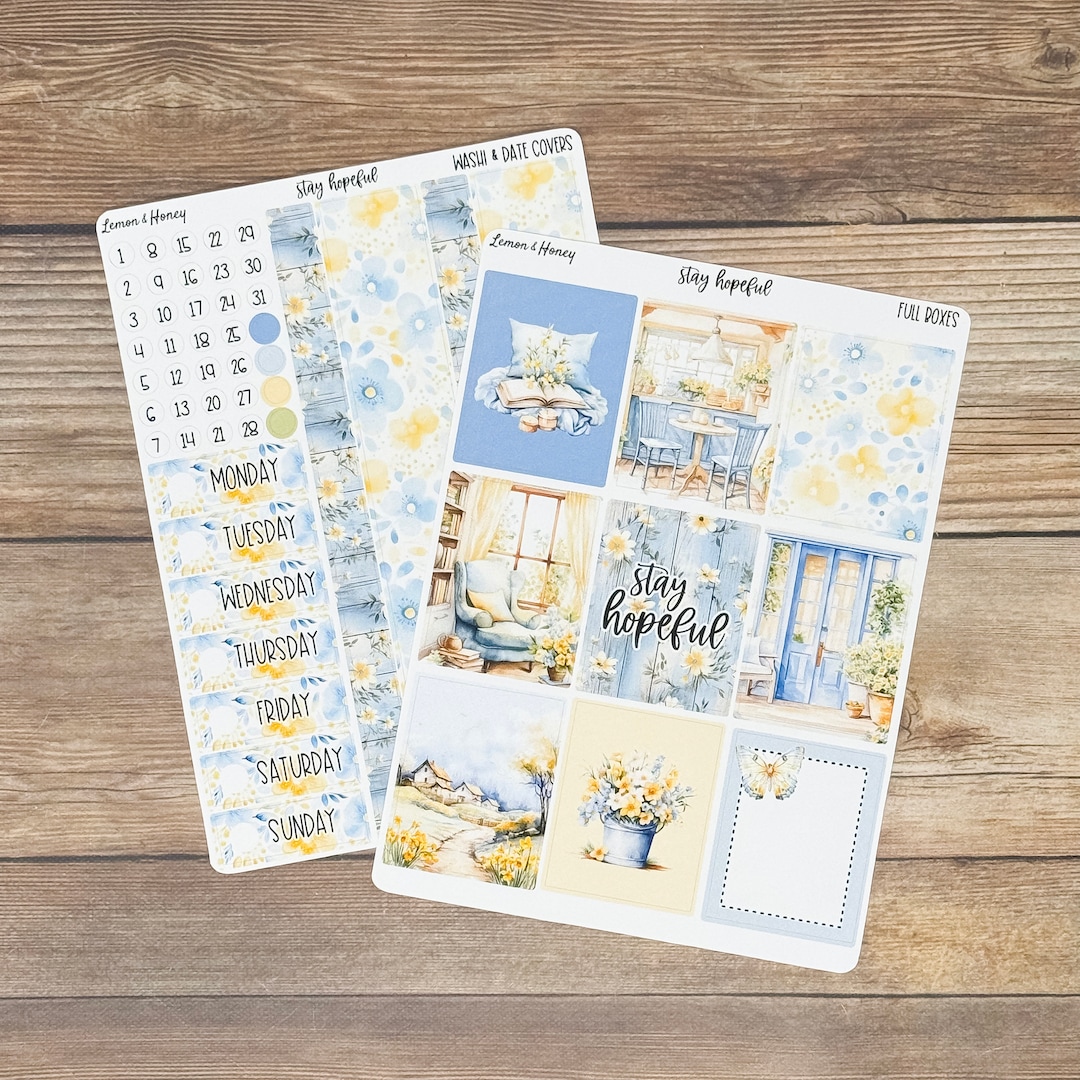 Stay Hopeful Vertical Weekly Planner Sticker Kit - Etsy