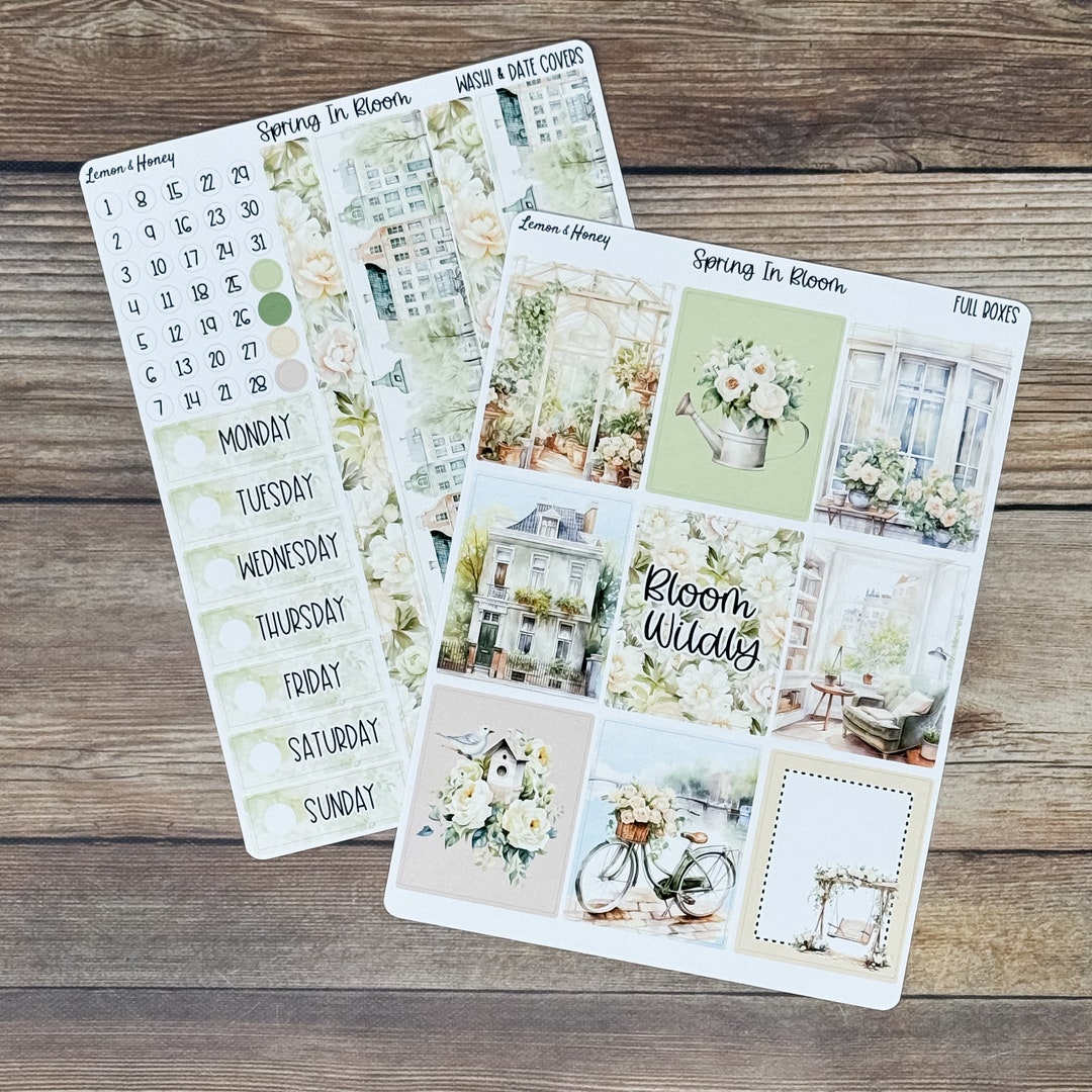 Spring in Bloom Vertical Weekly Planner Sticker Kit - Etsy