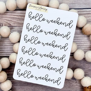 Hello Weekend Banner Style 2 Planner Stickers