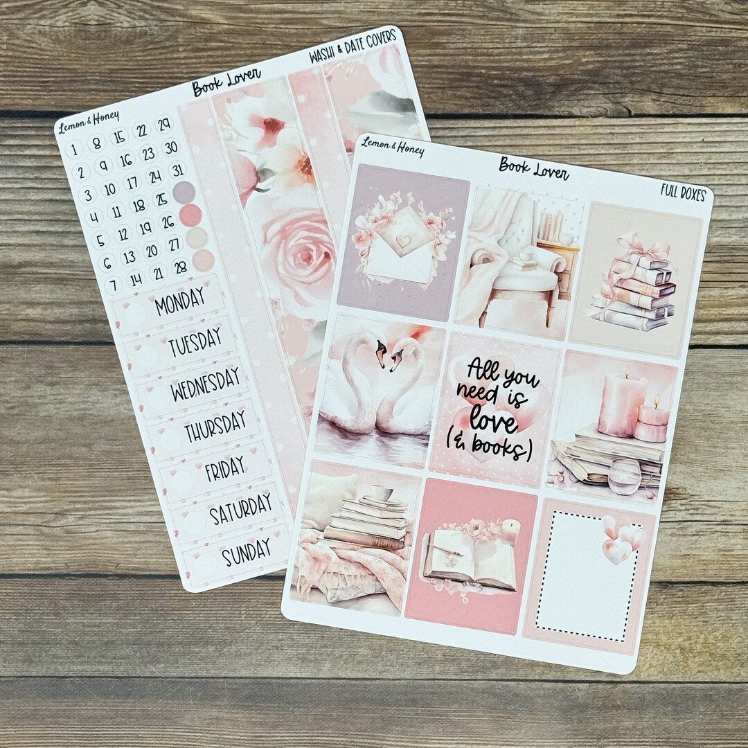 Book Lover Vertical Weekly Planner Sticker Kit - Etsy