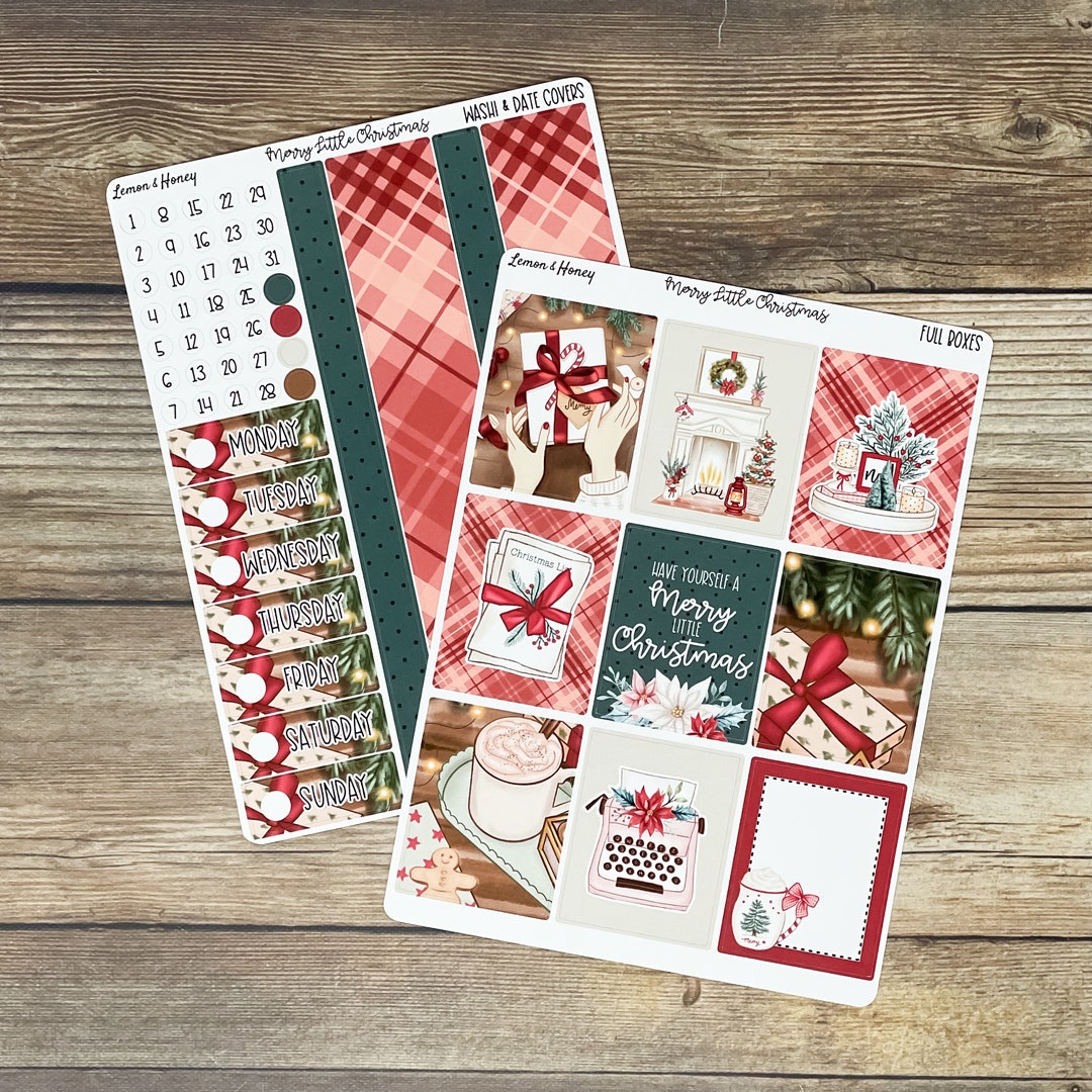 Merry Little Christmas Vertical Weekly Planner Sticker Kit - Etsy