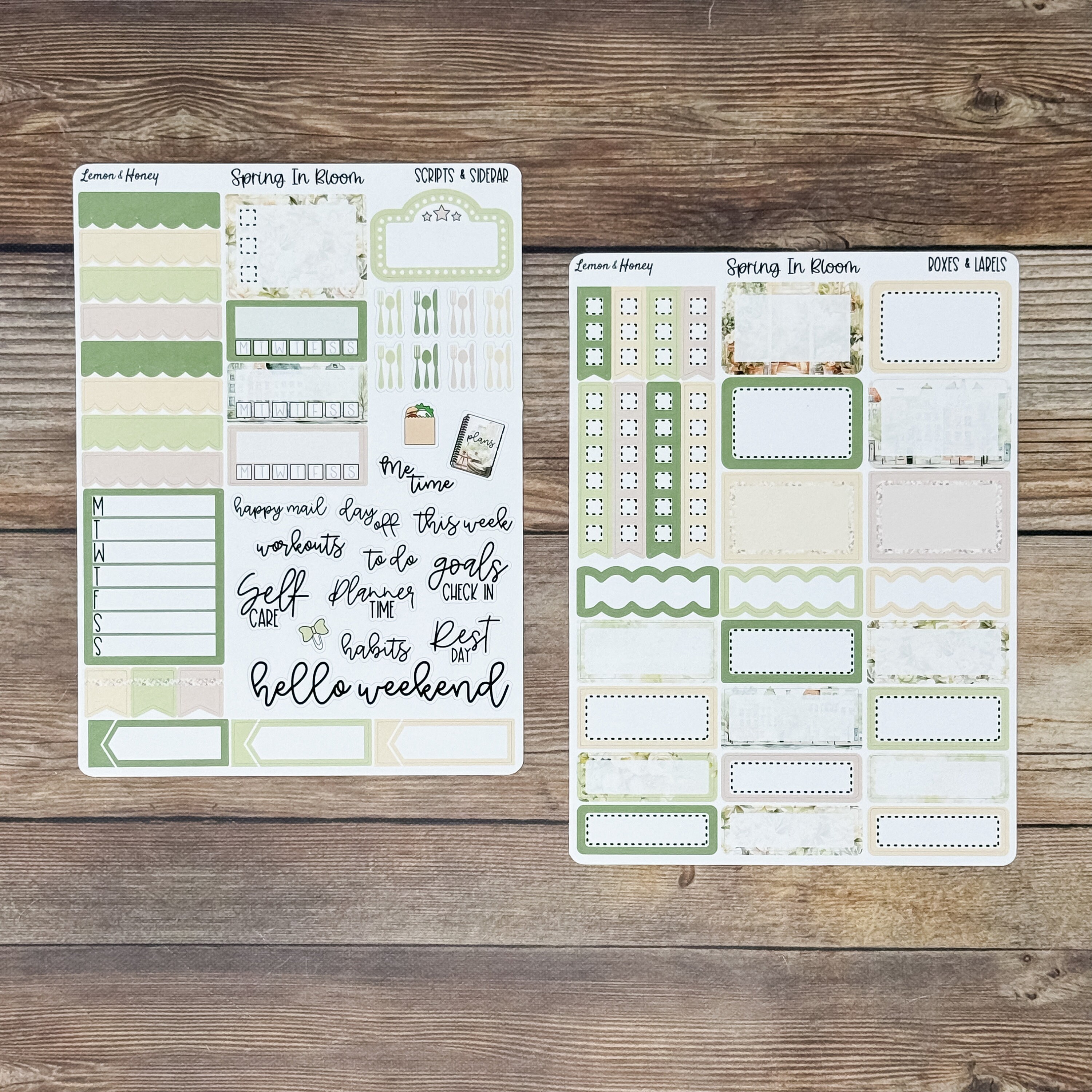 Spring in Bloom Vertical Weekly Planner Sticker Kit - Etsy