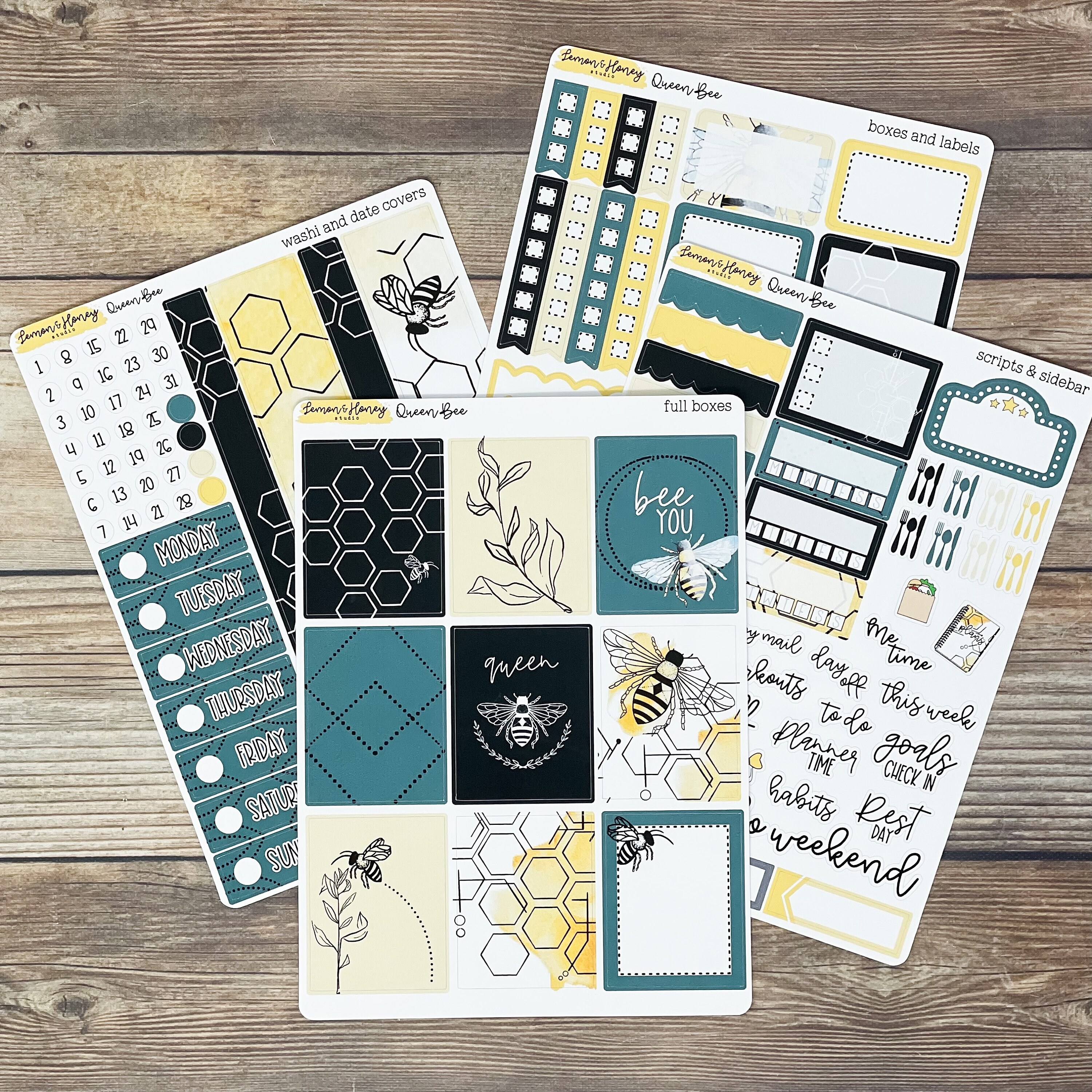 Queen Bee Vertical Weekly Planner Sticker Kit - Etsy