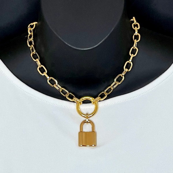 Padlock Necklace Etsy