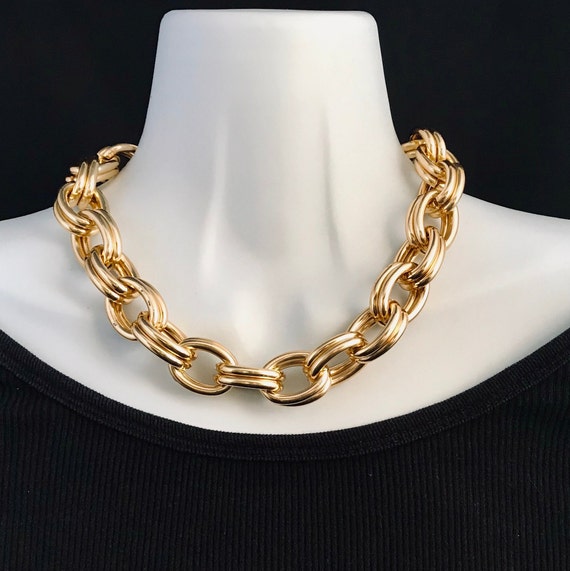 Gold Chain Choker Women, Thick Heavy Solid 316L Stainless Steel Gold Chain  Necklace, Miami Cuban Link Chain Choker, Gold Chunky Chain Collar 