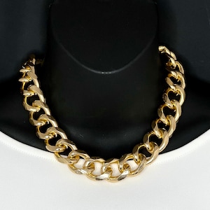 Extra Large gold plated chain. Lightweight Aluminum. Chunky curb chain necklace. Large gold chain.