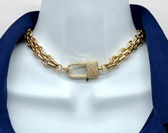 16 Chunky Gold Necklace Chain with Clasp, Thick Trend Statement Chain –  LylaSupplies