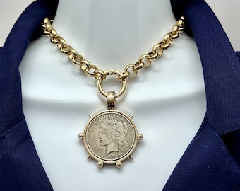 Vintage Goldtoned Coin Necklace by Stella and Dot up to 18