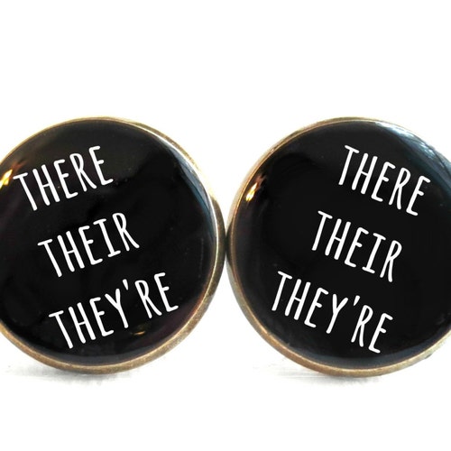 Black & White Funny Grammar Police There Their They're - Etsy