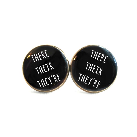 Black & White Funny Grammar Police There Their They're | Etsy