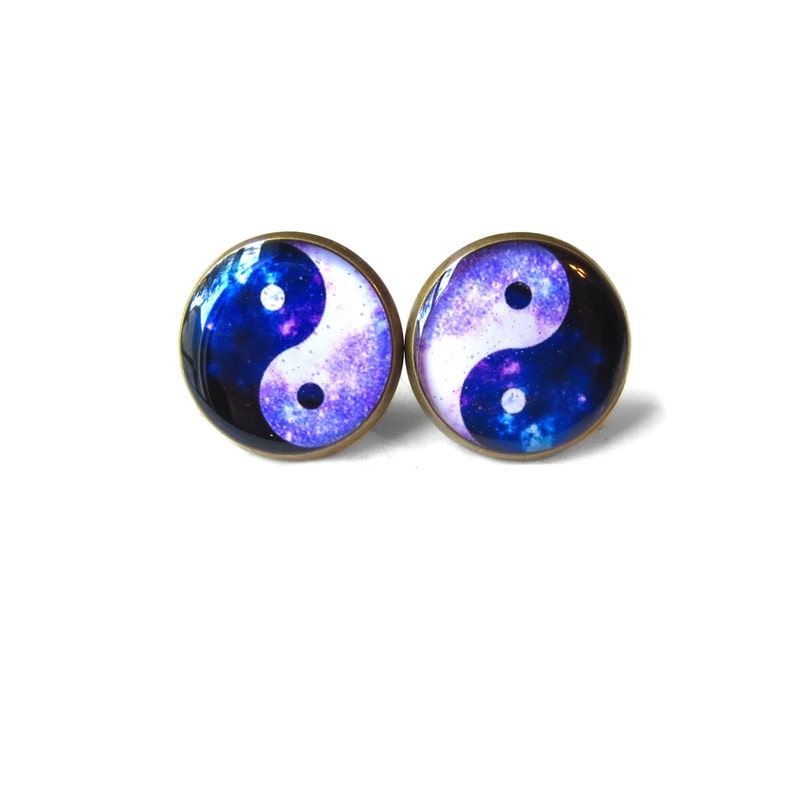 Galaxy Yin Yang Earrings Pastel Goth Soft Grunge Boho Etsy