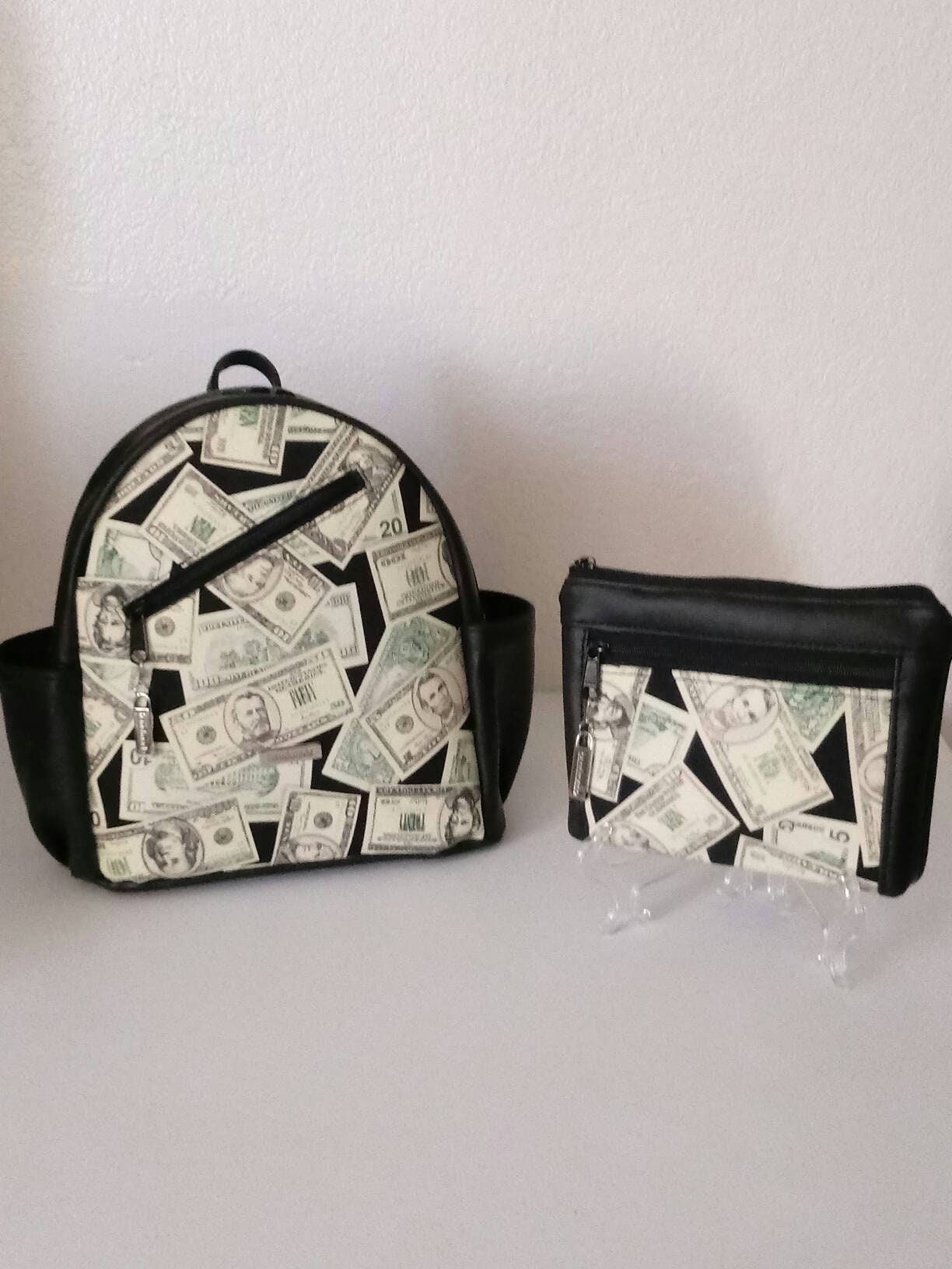 Mini backpack with wallet Etsy