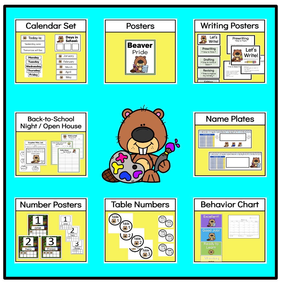 Beaver Theme Classroom Decor & Resources - DIGITAL DOWNLOAD - Etsy