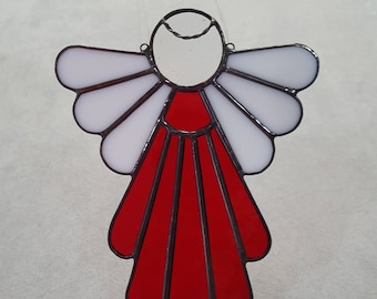 Stained Glass Angel Suncatcher, Red #403