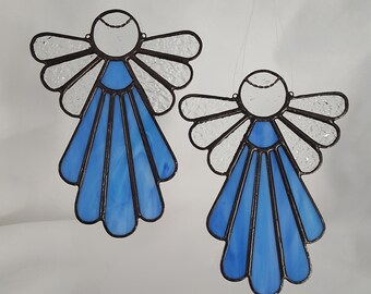 Stained Glass Angel Suncatcher, Blue  #406