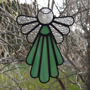 Stained Glass Angel Suncatcher, Green 410 image 4