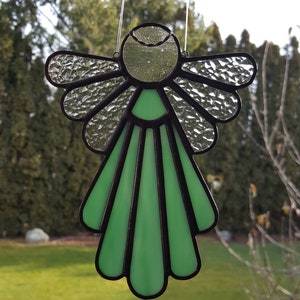 Stained Glass Angel Suncatcher, Green 410 image 2