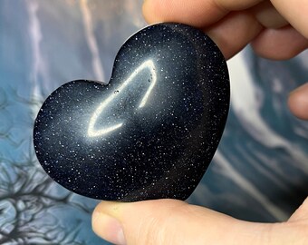 Blue goldstone crystal heart