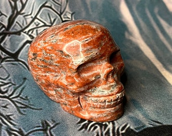 Small brecciated jasper skull crystal carving