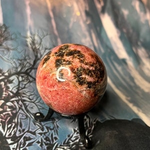 Rhodonite crystal sphere image 1