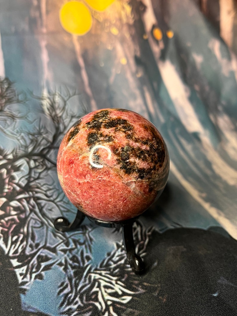 Rhodonite crystal sphere image 1