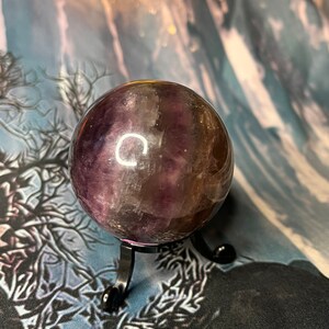 Purple fluorite crystal sphere image 1