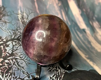 Purple fluorite crystal sphere