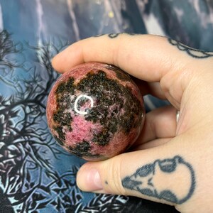 Rhodonite crystal sphere image 2