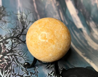 Orange sunstone crystal sphere