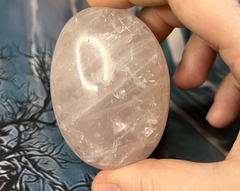 Rose quartz crystal palmstone