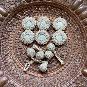 OOAK Antique Handmade Crochet buttons - Fancy Buttons
