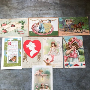 Antique Valentine postcards - antique ephemera - Scrapbooking - Valentine’s Day - Tuck postcard - love - Altered Art