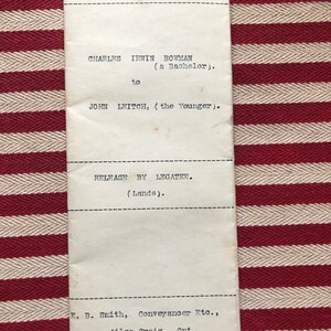 Carta de membrete antiguo escritura de la tierra antigua efeméride Scrapbooking Collage 1900's Victorian Legal Document 1910 Ontario
