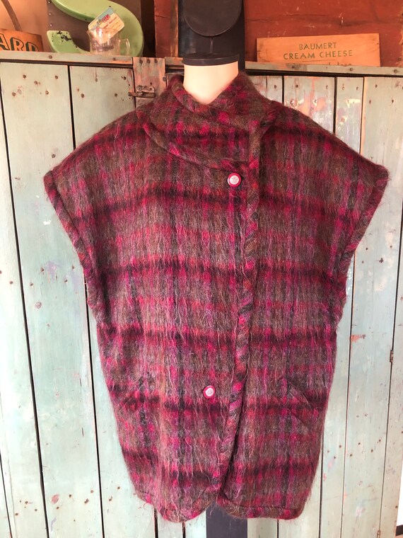 Vintage 80s handmade Womens Pink vest - Pockets -