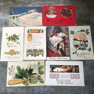 Cartes postales antiques de Noel - éphémère antique - Scrapbooking - Christmas - Tuck postcard - Christmas ephemera - Altered Art