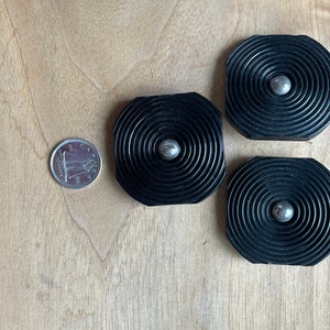 Set of 3 Large black bakelite buttons