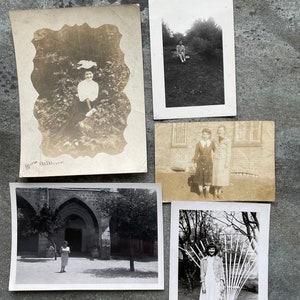 Vintage pretty Ladies photo lot of 5 - Vintage fashion - scrapbooking