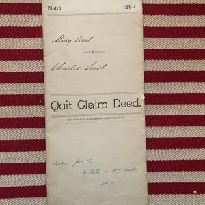 Antiguo membrete dejar de reclamar de hecho efímera antigua efímera handwritten Scrapbooking Collage 1891 Victorian Legal Document Ontario