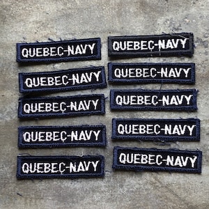 Lot of 10 Vintage Quebec Navy patches - Navy patch - Retro - 3&quot; x 0.75&quot; - NOS - Blue