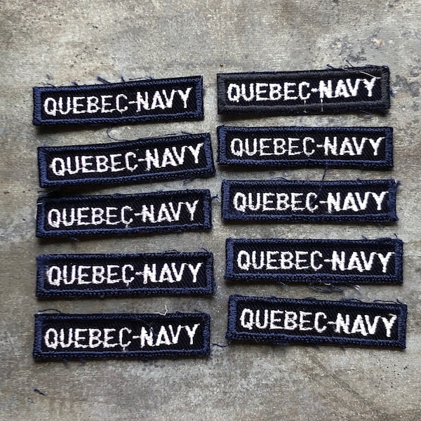 Lot of 10 Vintage Quebec Navy patches - Navy patch - Retro - 3" x 0.75" - NOS - Blue