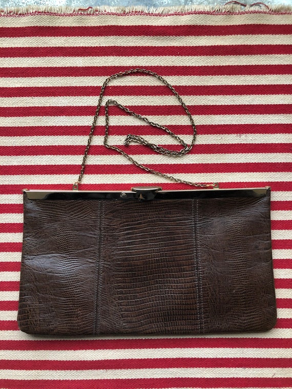 Vintage Genuine Leather Brown ETRA Clutch - Conver