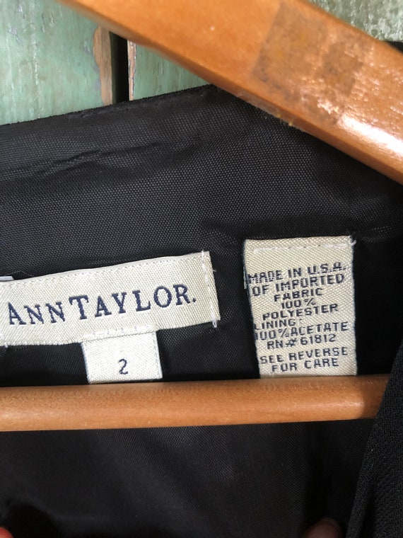 Vintage Ann Taylor black baby doll dress - Pleate… - image 3