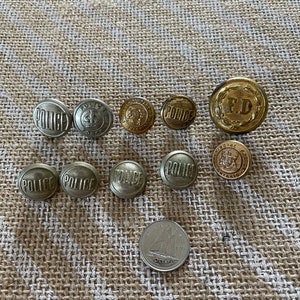 Collection of vintage Police button - Fire Department - Brass buttons